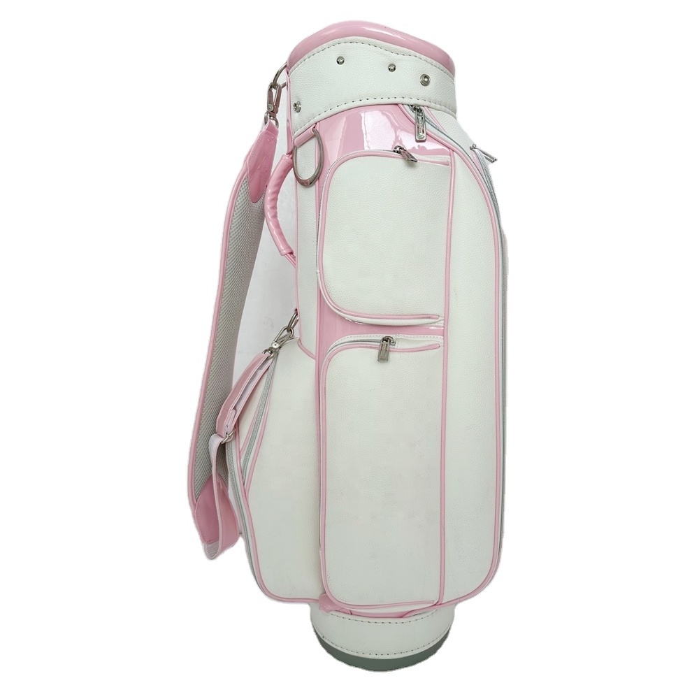 Free sample Pink PU Ladies Golf Caddie Bag