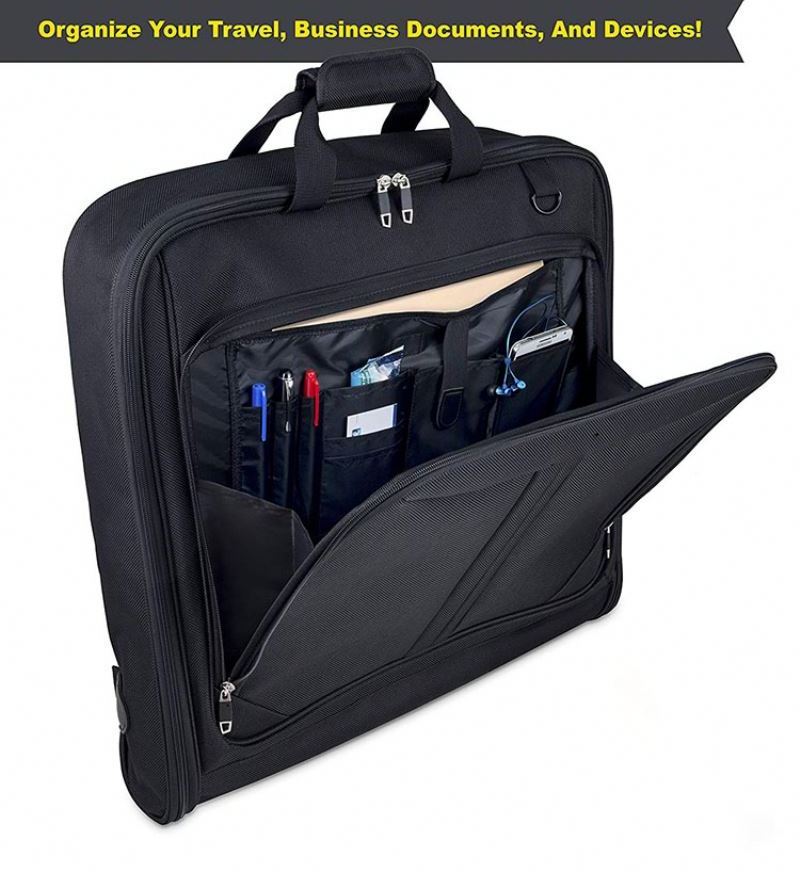 Free Sample Suit Carry On foldable Garment Bag suit cover for Travel Business Trips With Shoulder Strap