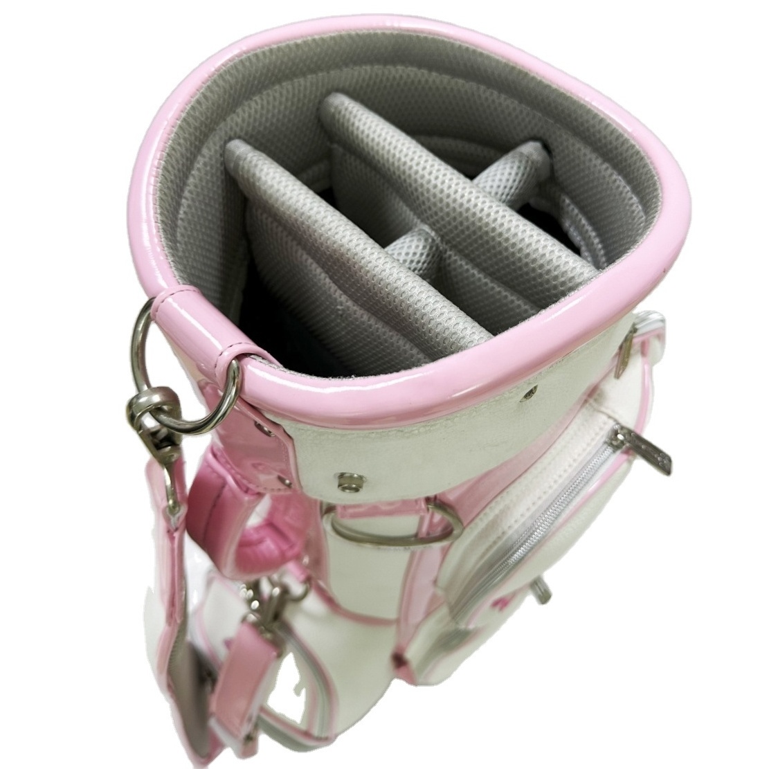 Free sample Pink PU Ladies Golf Caddie Bag