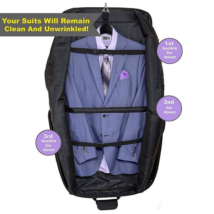 Free Sample Suit Carry On foldable Garment Bag suit cover for Travel Business Trips With Shoulder Strap