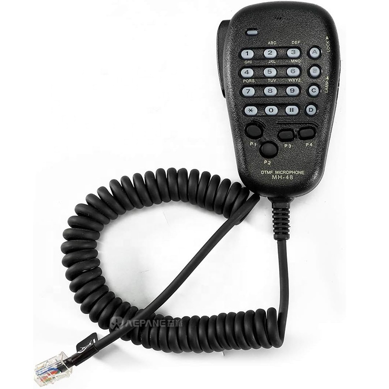 MH-48A6J 6 Pin Coil Cord DTMF Speaker Hand Microphone for Yaesu Mobile Radio FT-7900R FT-7100M1 FT-1900R FT-2600 FT-2800 FT1807