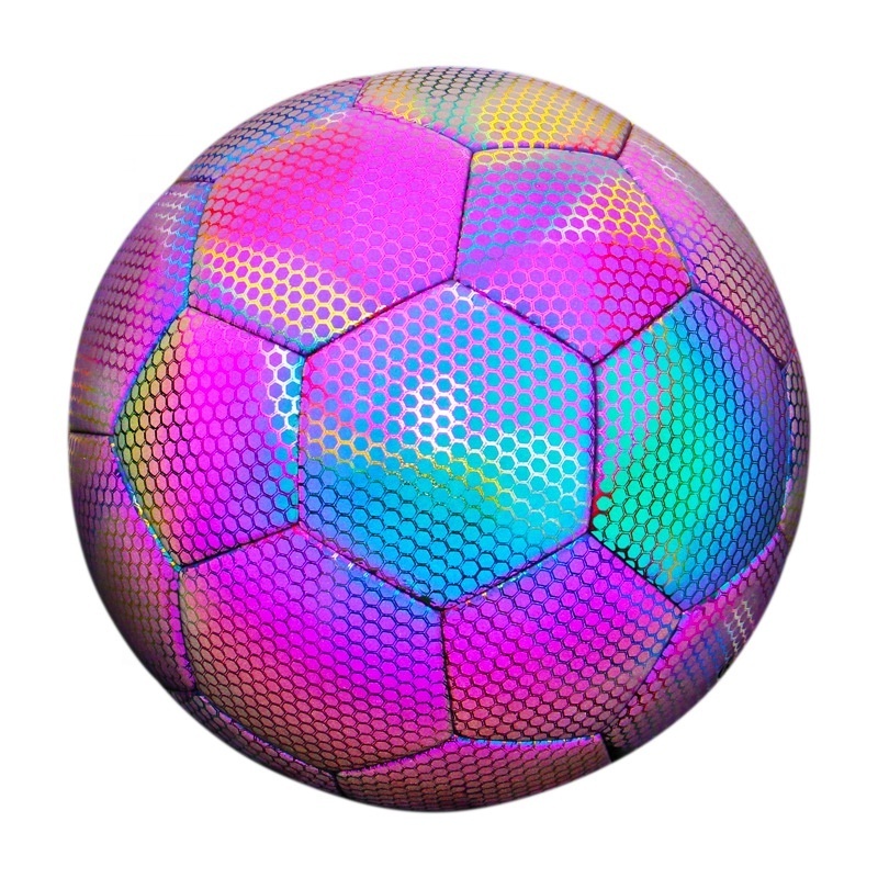 Luson Factory Directly Provide Durable Wear-Resistant Glow In The Dark Holographic Reflective Football Soccer Ball