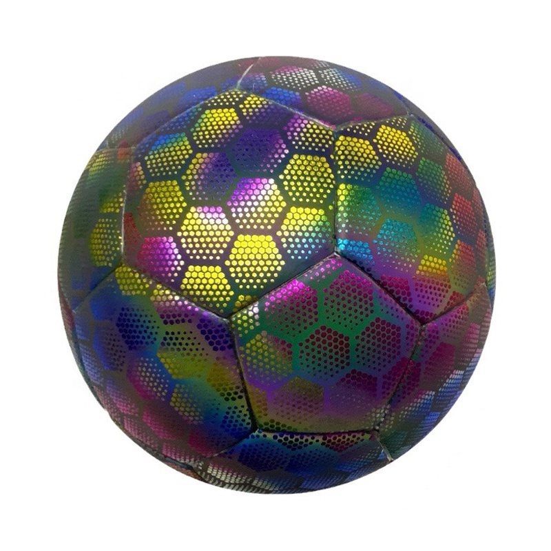 Luson Factory Directly Provide Durable Wear-Resistant Glow In The Dark Holographic Reflective Football Soccer Ball