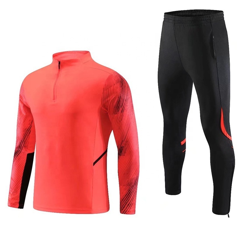 Wholesale high quality half zipper national team popular soccer football training track suit men's football tracksuit