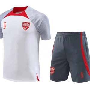 Luson white and red soccer casual shirts high quality wholesale player custom soccer jersey football uniforms