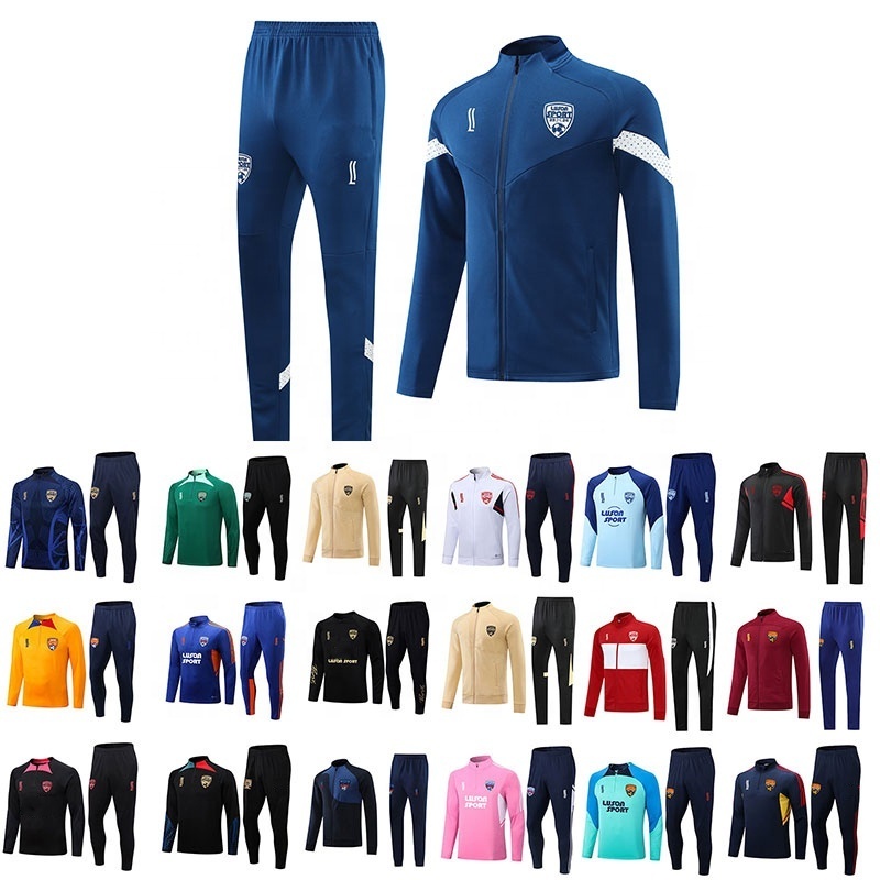 Luson High Quality Thailand Blank Youth Suppliers Soccer Club Team Uniforms Football Training Soccer Tracksuits For Men