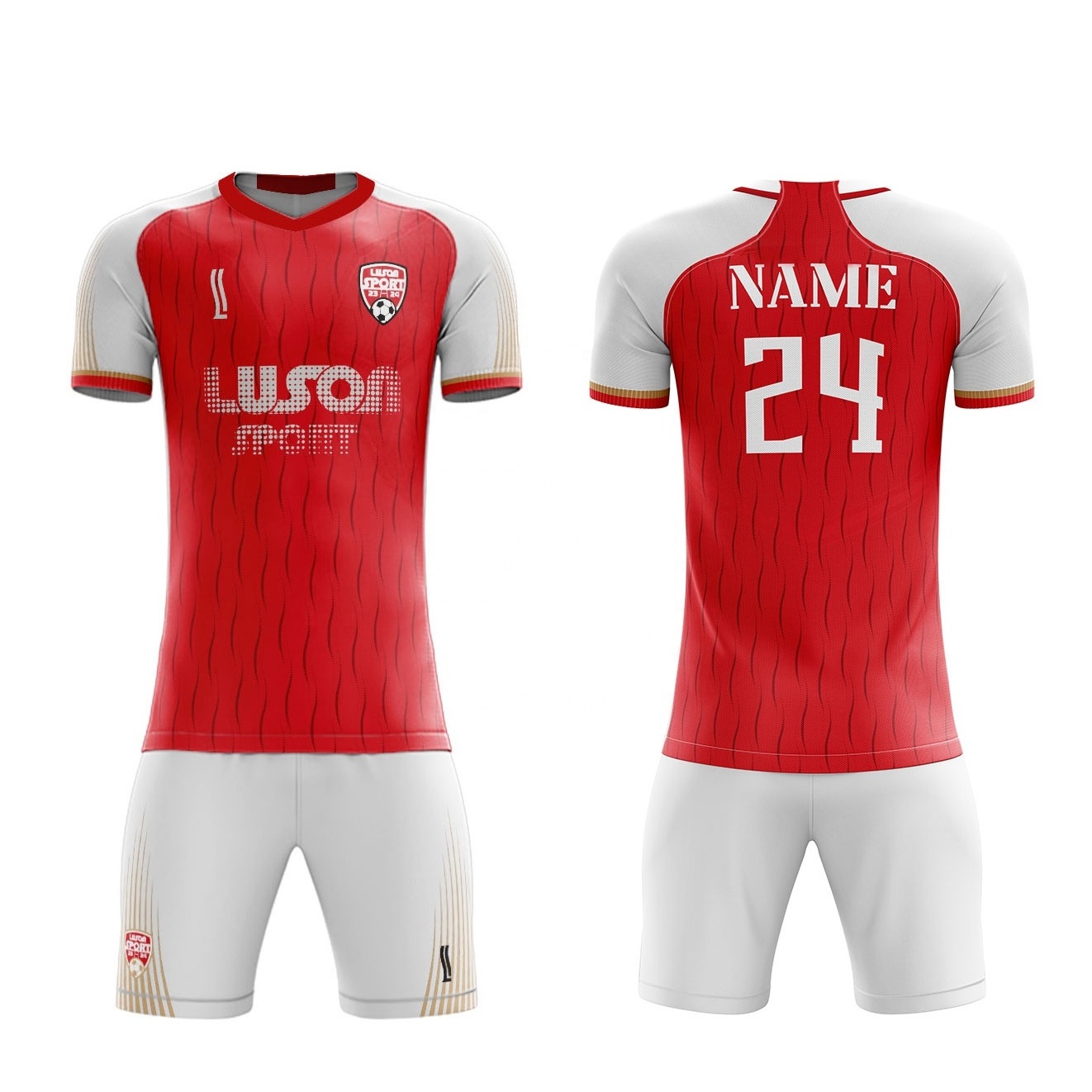 Luson Hot Sale 100% Polyester Sublimation Custom Logo Football Uniform Plain Blank Oem Custom Made Soccer Jersey