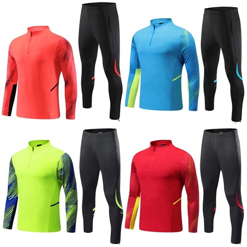 Wholesale high quality half zipper national team popular soccer football training track suit men's football tracksuit