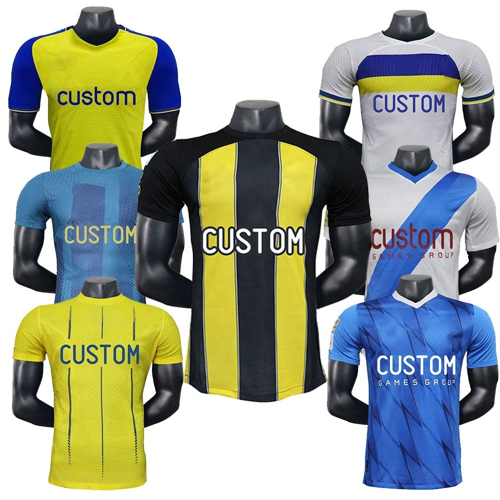 Luson Custom 100% Polyester Retro Original Player Version Soccer Uniform Mesh Football Practice Jerseys Tshirt For Men