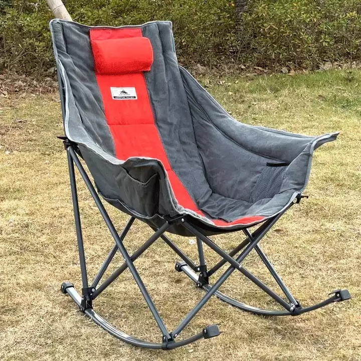 Luxury Comfortable Portable Foldable Outdoor Camping Rocking Chair Camping Beach Rocking Chair