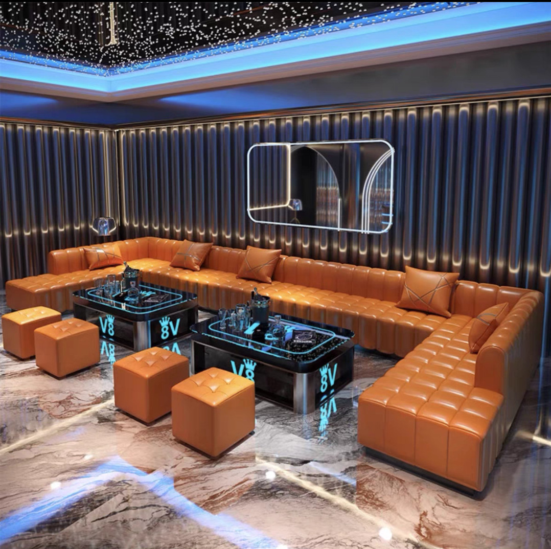 Youtai Wholesale Night Club Furniture luxury bar nightclub KTV sofa dining table chair combination Karaoke booth sofa