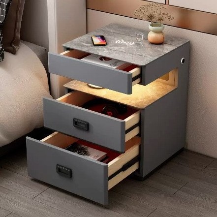 2024 YOUTAI Hot smart bedside table bedroom modern multi-functional bedside table fingerprint lock password cabinet