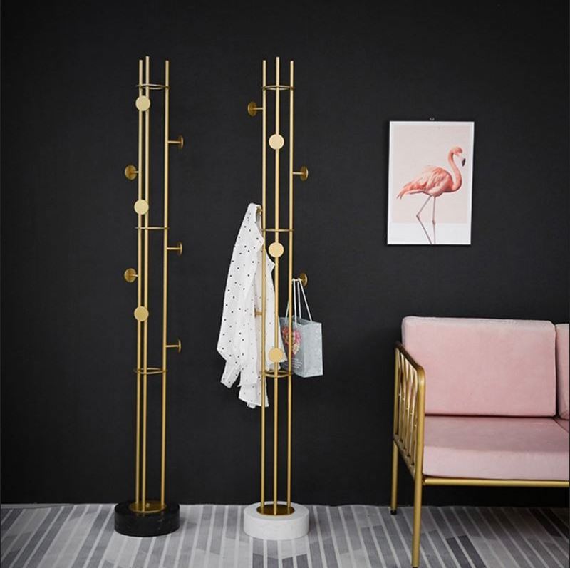 Lowest Price light luxury home bedroom gold clothing racks metal coat rack