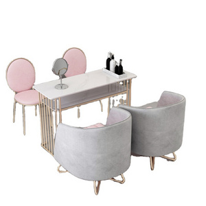 Hot selling modern booth sofa beauty shop manicure table and chair combination set