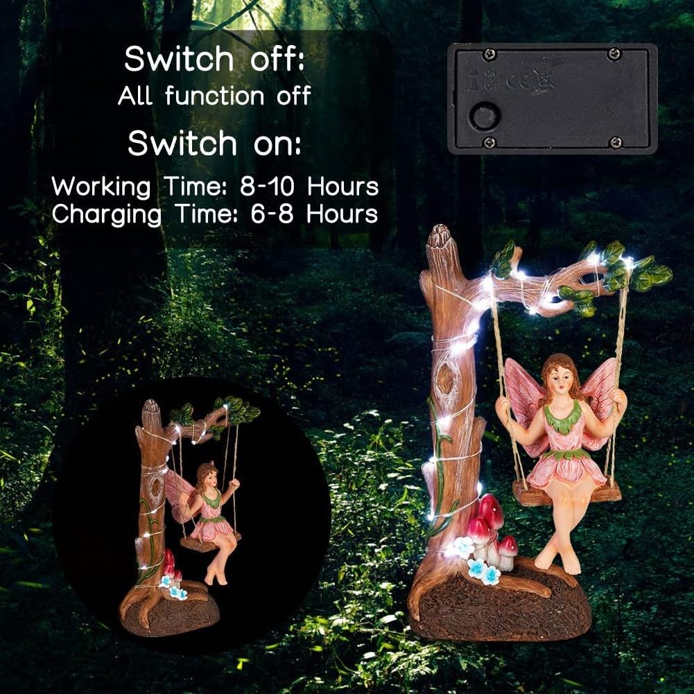 Resin Fairy Swing Outdoor Garden statue