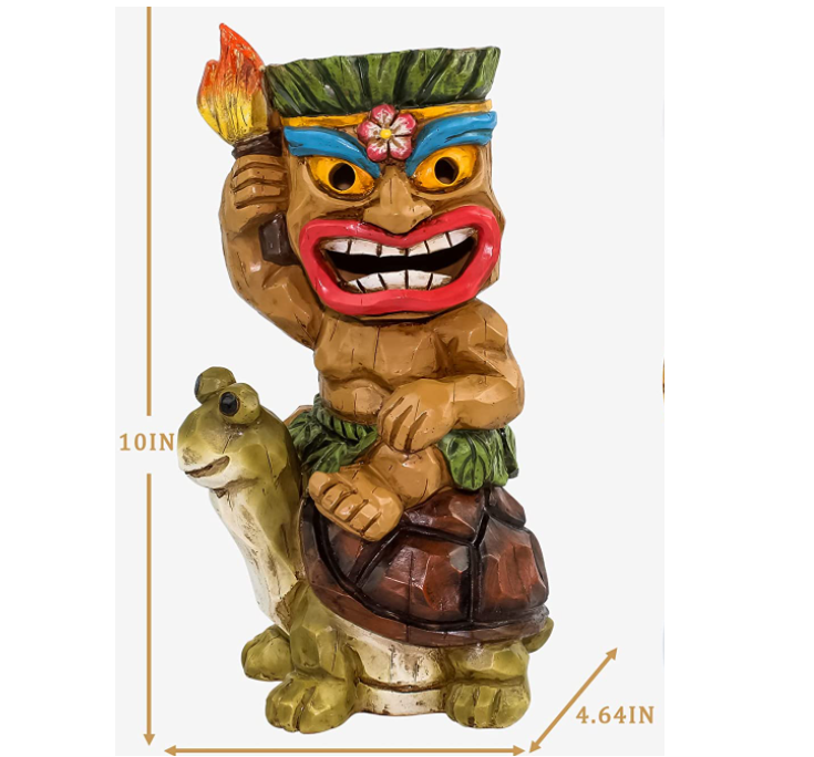 Resin Tiki solar garden statue