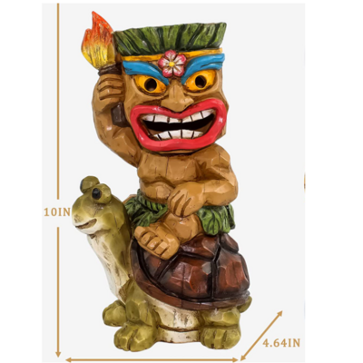 Resin Tiki solar garden statue