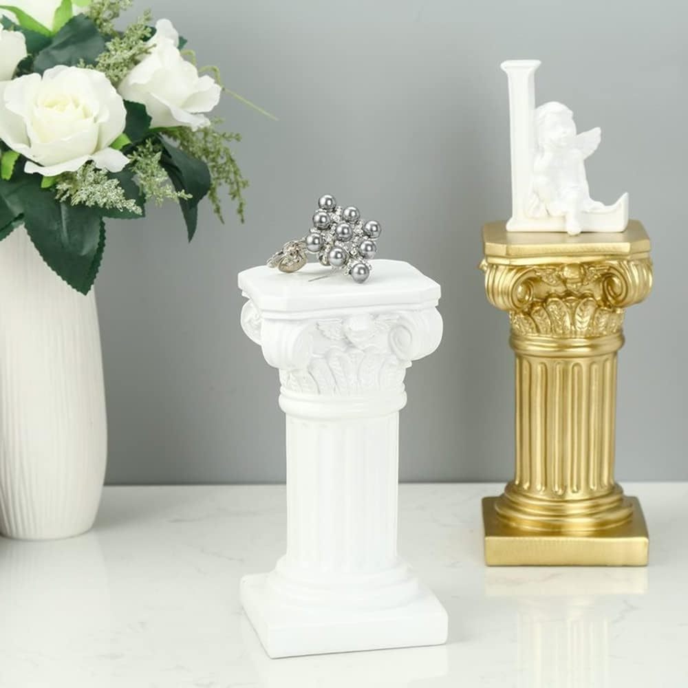 Resin ancient Roman white column home desk tabletop handicraft statue