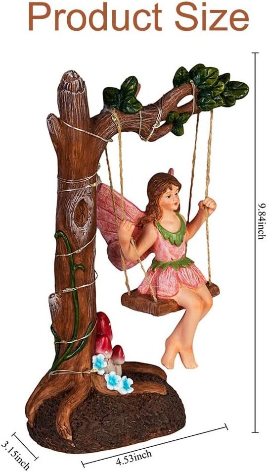 Resin Fairy Swing Outdoor Garden statue