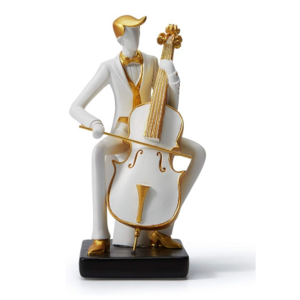 Resin musician music decoration cello tabletop sculpture