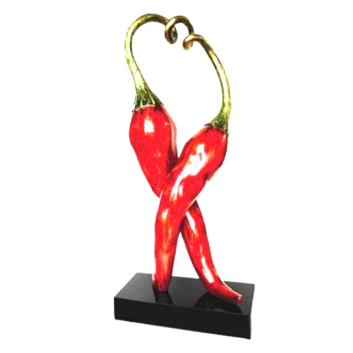 Resin fire red abstract lovers chilli art sculpture