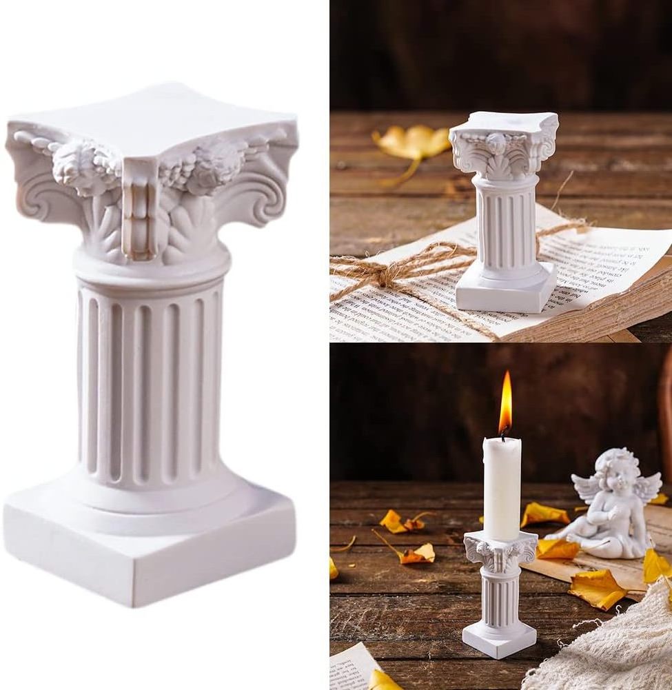 Resin ancient Roman white column home desk tabletop handicraft statue