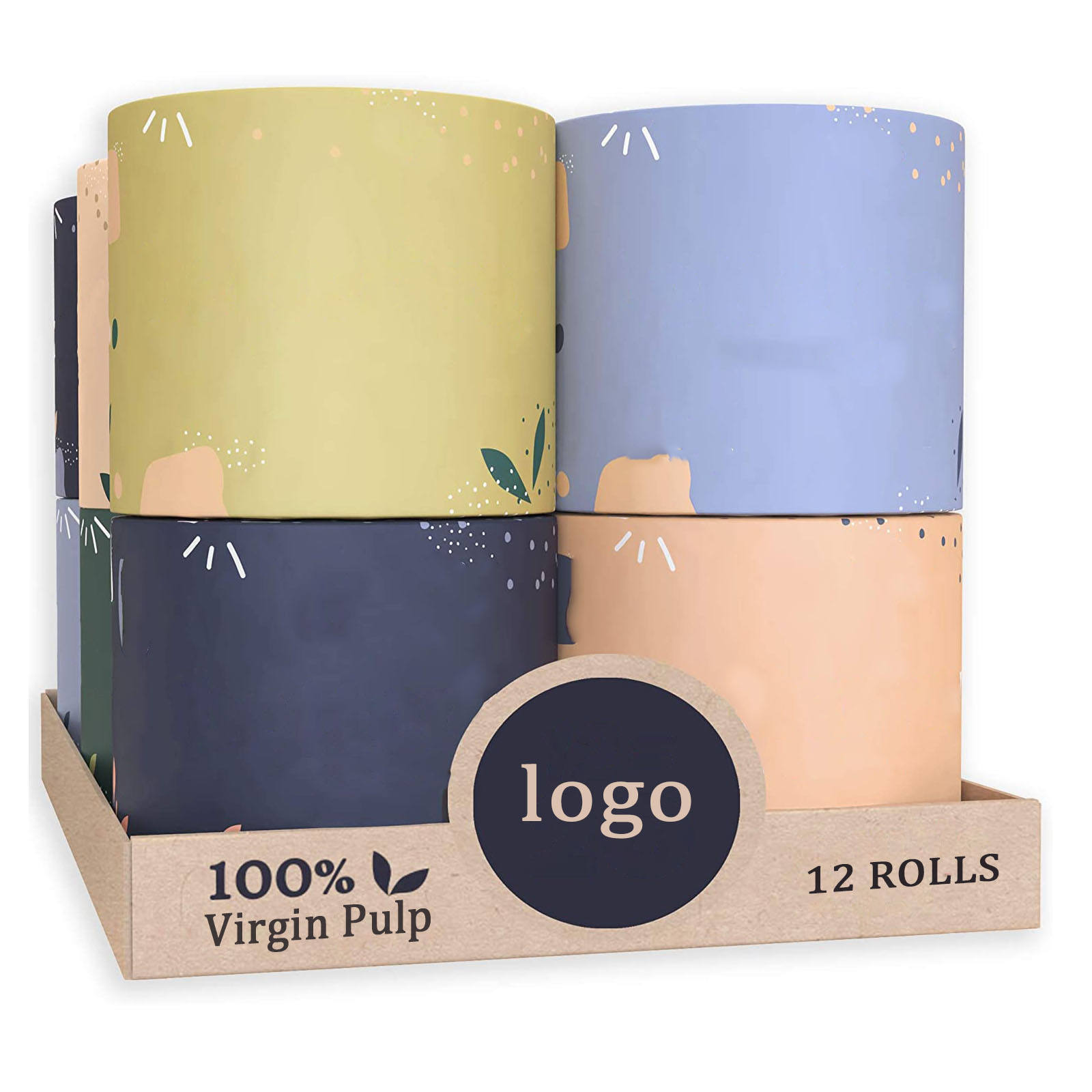 Wholesale 3 Ply Custom Printed Core Bathroom Tissue Toilet Paper Toilet Tissue Roll Plain White Room Packaging Pulp Color