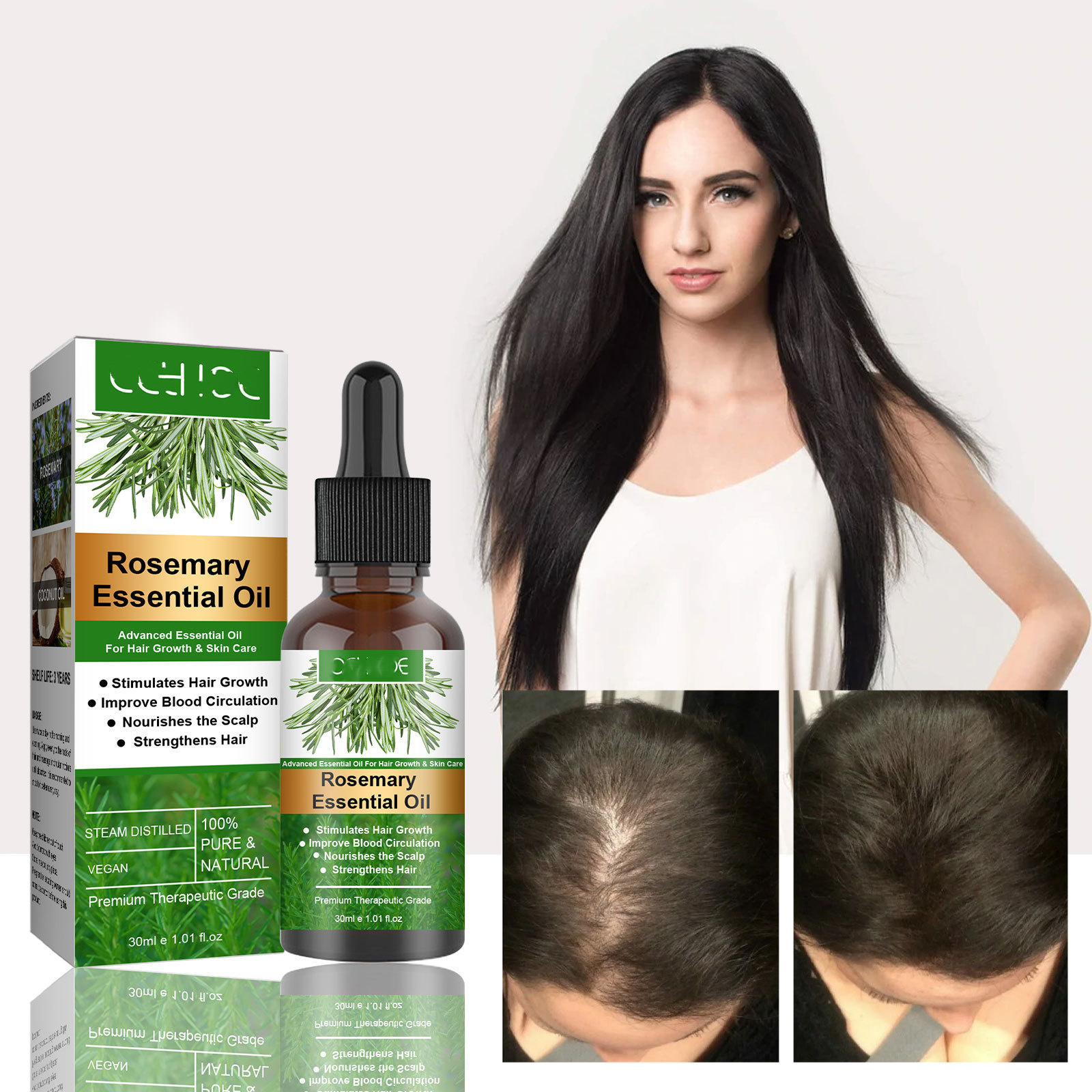 Rosemary Essential Oil Serum For Black Women Private Label Hair Treatment Oil For Bald Hair Growth Oil Product