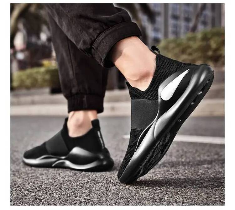 Promotional Black Sport Walking Style Shoes Men 2021 Trainer Shoes Sneakers Vietnam Sports Shoes Manufacturers