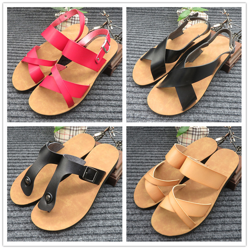 Mens Arabic Sandal For Men Custom Leather Slippers Sandals Thailand Indoor Buckle Slide Slippers Dubai