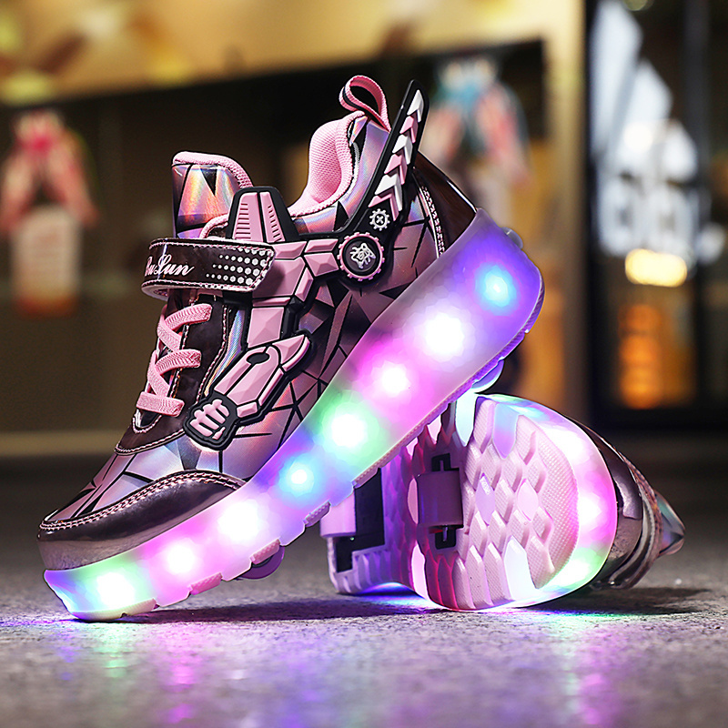 New Design Kids Shoes Light Up Children Charging shoes Fashion Luminous Sneakers LED Walking Style Shoes