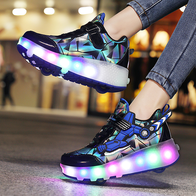 New Design Kids Shoes Light Up Children Charging shoes Fashion Luminous Sneakers LED Walking Style Shoes