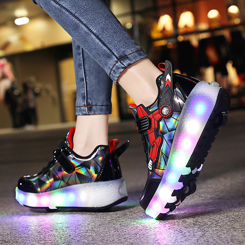 New Design Kids Shoes Light Up Children Charging shoes Fashion Luminous Sneakers LED Walking Style Shoes