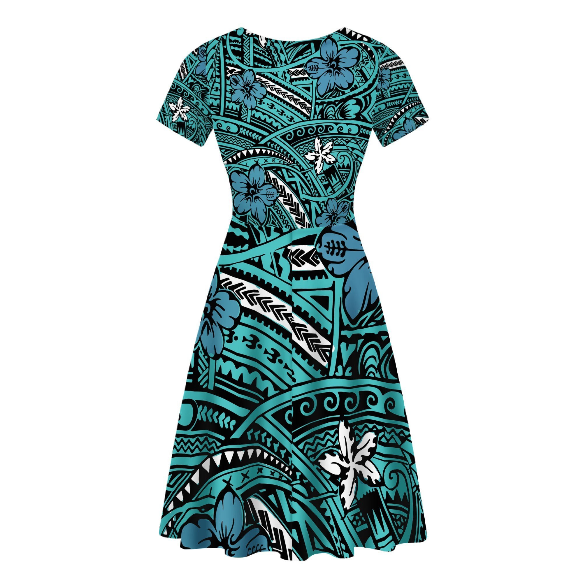 Wholesale Samoan Polynesian Traditional Tribal Print Ladies Casual Dresses  Custom Dresses Women Sexy Fashion Girls Party Dresses
