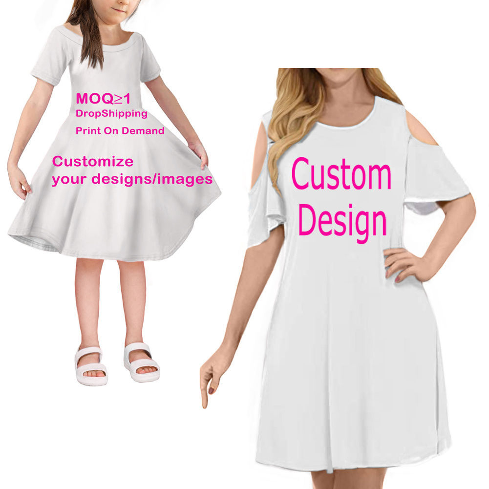 Custom Matching outfits for mother and daughter family set off shoulder dresses african Clothing girl dresses 6 to 14 years