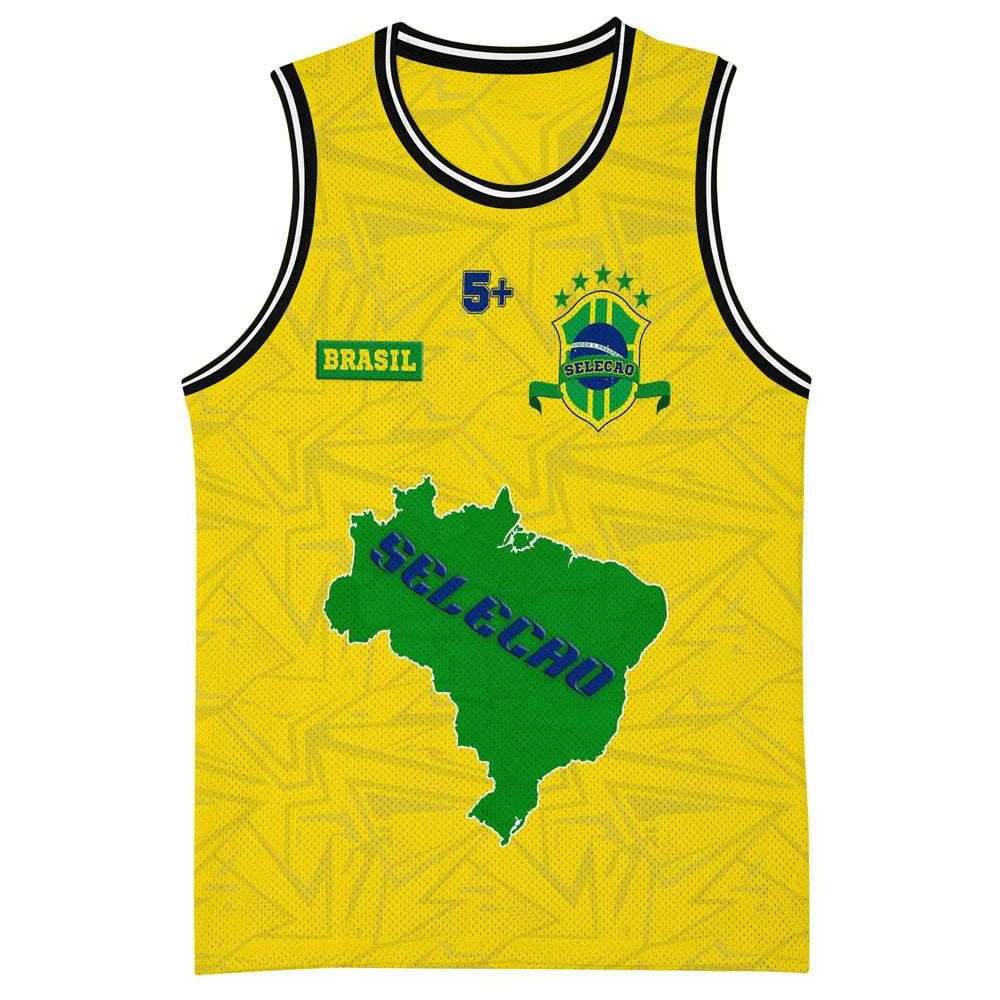 Brazil Football Basketball Children's Jersey Customized Team Number Jerseys Tops for Boys Girls Sports Wearable Game Day Outfit