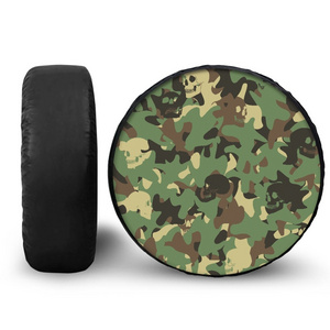 Spare Tire Cover Camouflage Skull for Jeep Trailer Rv Truck 14 15 16 17 Inch Sunscreen Dustproof Corrosion  Proof Wheel Cover