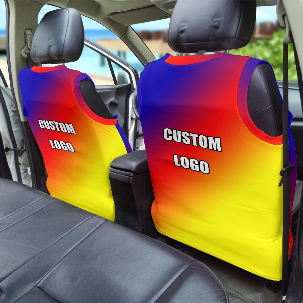 Custom Design Wholesale Universal Use Fabric Car Seat Cover Backrest Vest Auto Seat Cover Car Interior Accessories Decorative