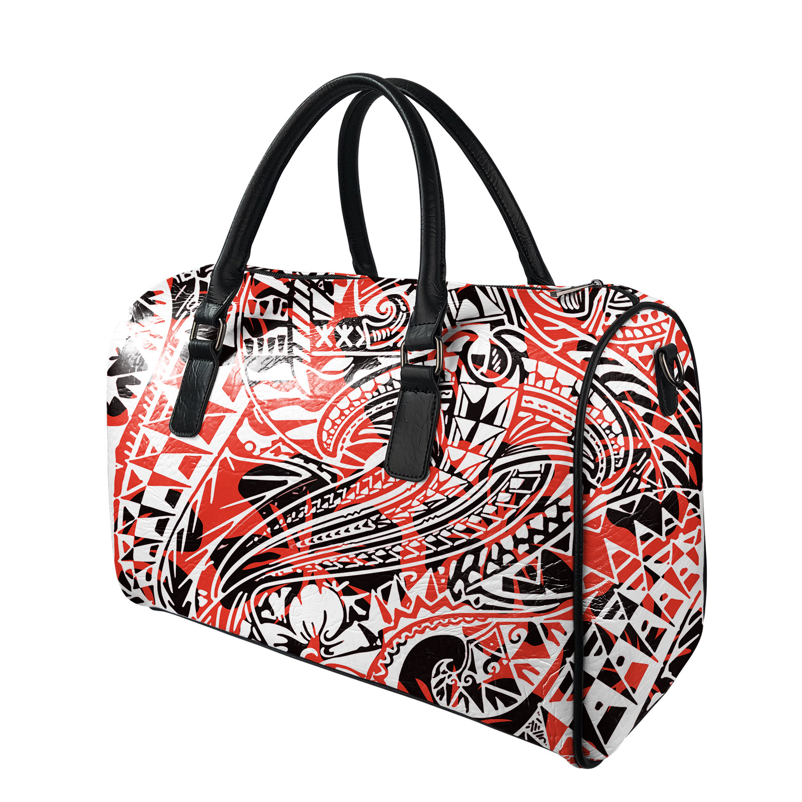 Sublimation Duffle Bag Blank Logo Duffle Bags American Samoa Polynesian Tribal Wave Print Leather Large Weekender Bag Carry On