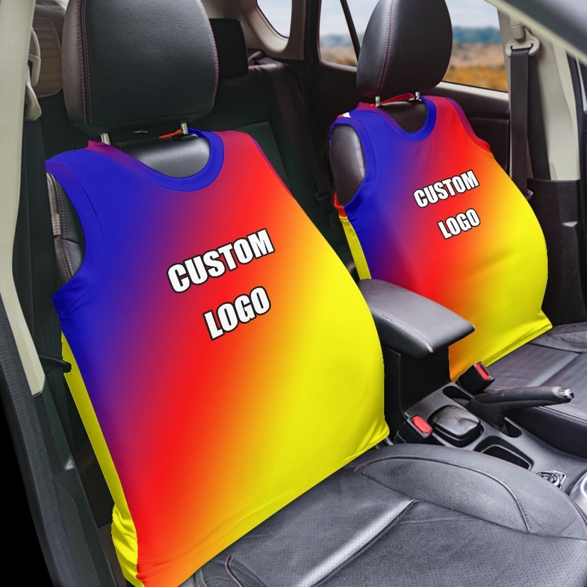 Custom Design Wholesale Universal Use Fabric Car Seat Cover Backrest Vest Auto Seat Cover Car Interior Accessories Decorative