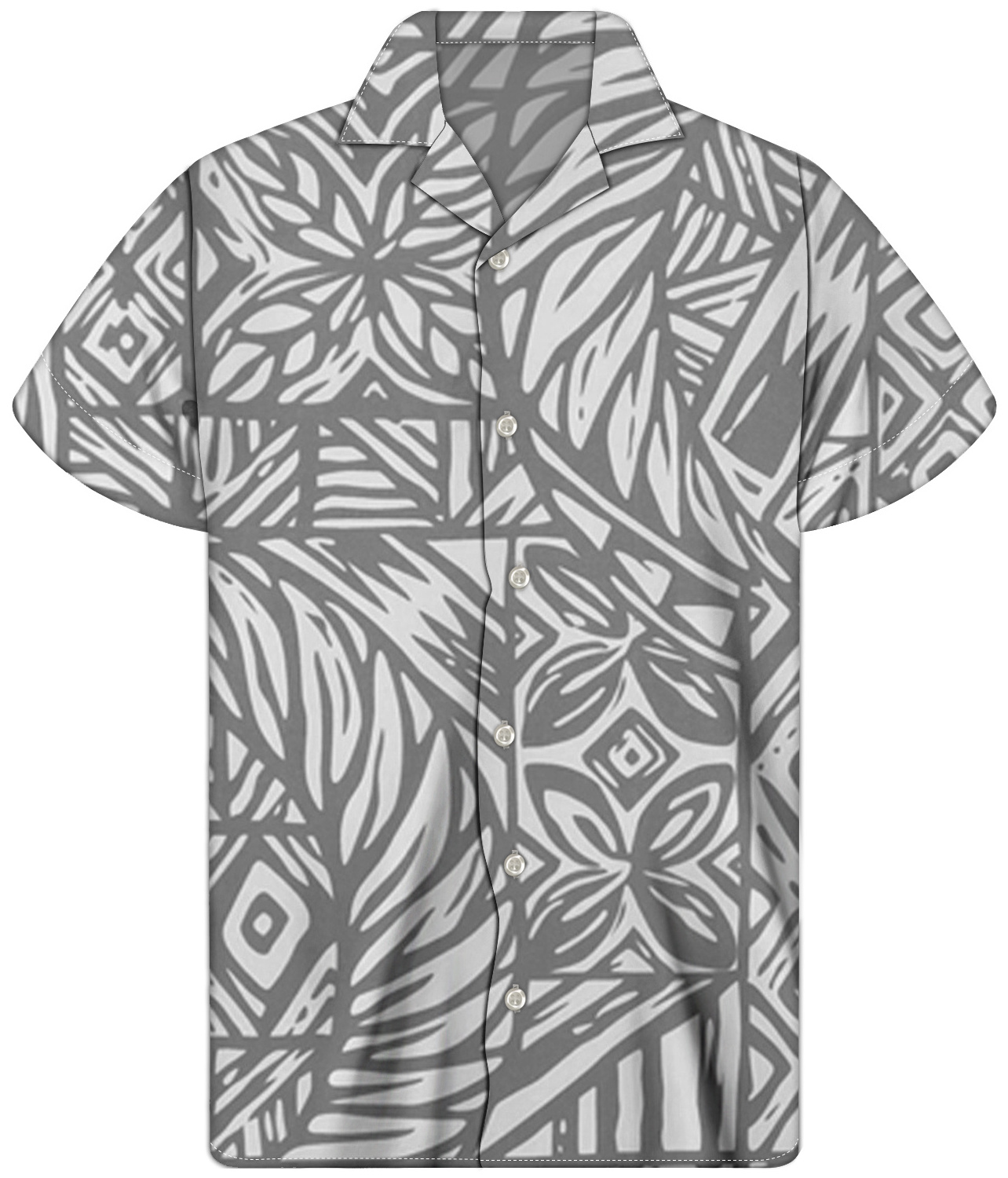 Polynesian Tapa Fabric Tattoo Pattern T shirt Men Short Sleeve Aloha Beach Hawaiian Shirts for Men Print Button Down Shirt