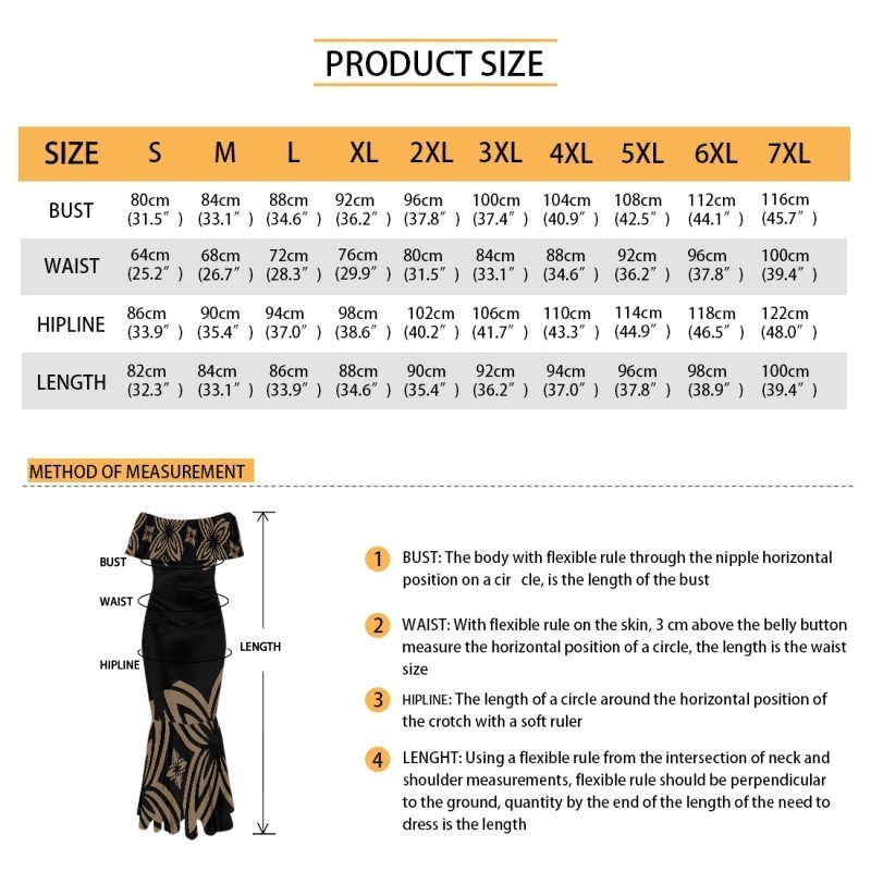 Samoan Puletasi Custom LOW MOQ Print Polynesian Mermaid Maxi Dress Plus Size Elegant Party Evening Dresses for Women Gown 2023