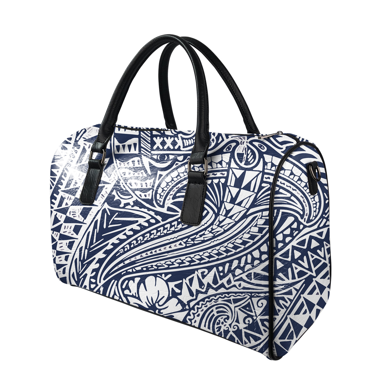 Sublimation Duffle Bag Blank Logo Duffle Bags American Samoa Polynesian Tribal Wave Print Leather Large Weekender Bag Carry On