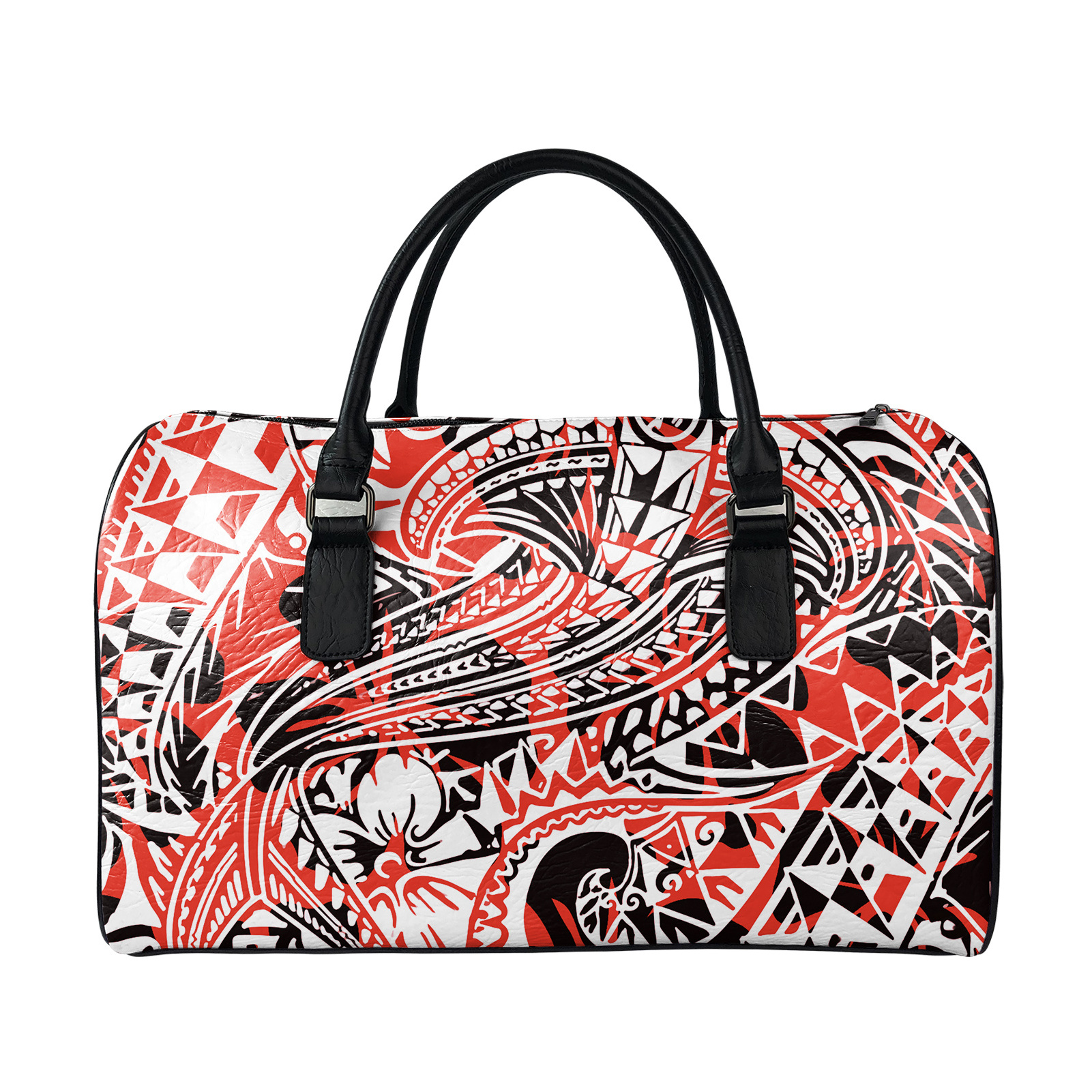 Sublimation Duffle Bag Blank Logo Duffle Bags American Samoa Polynesian Tribal Wave Print Leather Large Weekender Bag Carry On