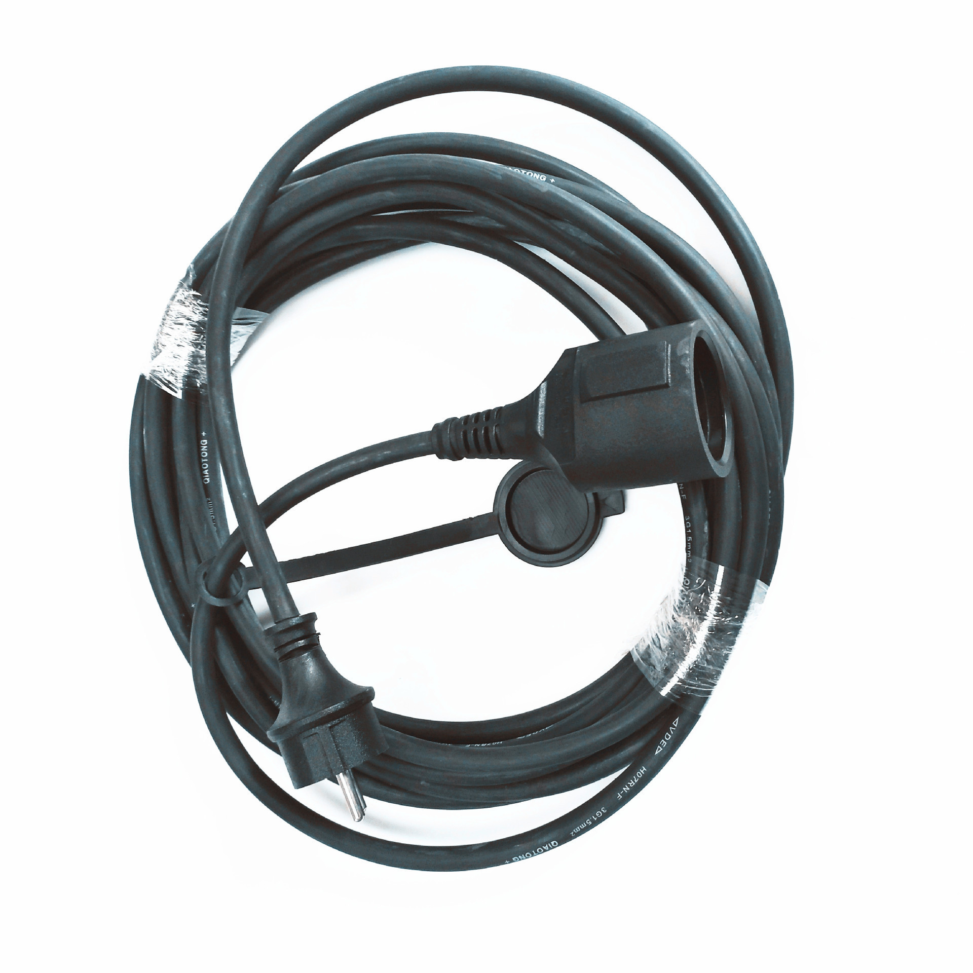 Wholesale 3-pin EU rubber insulation safety power cord and extension cord rubber cable