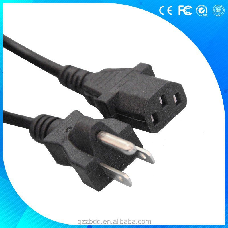 Taiwan standard three cores power cord with VCTF 3*0.75mm2 and C13 power plug