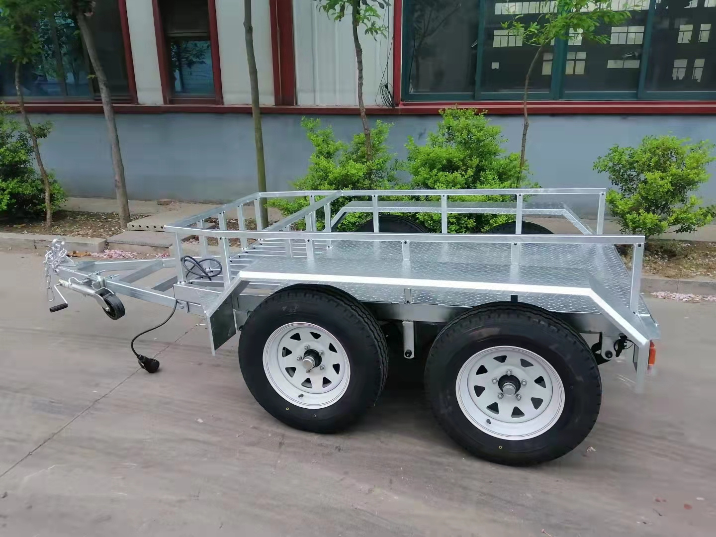 Small atv tow behind trailer telescopic climbing trailer hot dip galvanized agricultural trailer