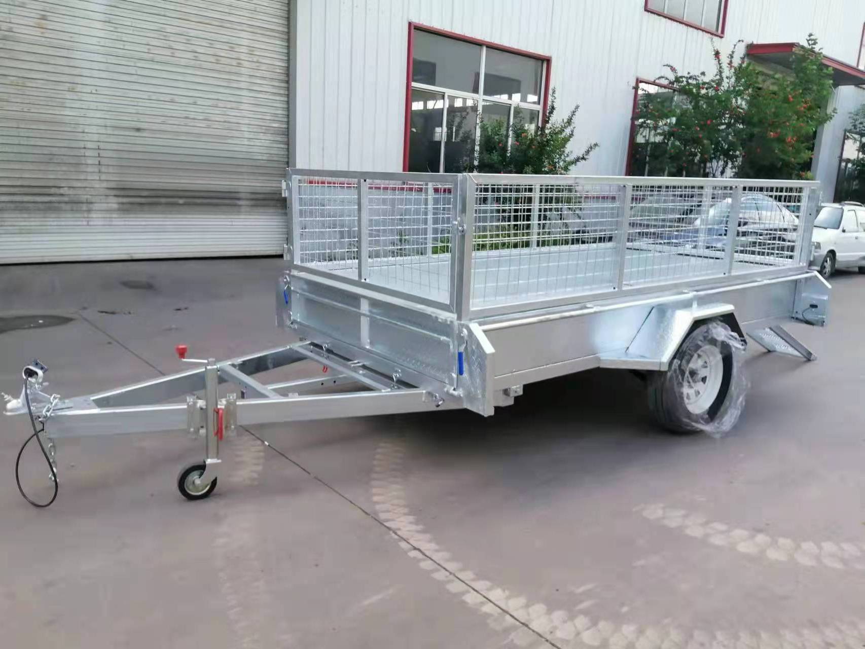 Customization factory price single cage hot dipped galvanized tipper utility trailer