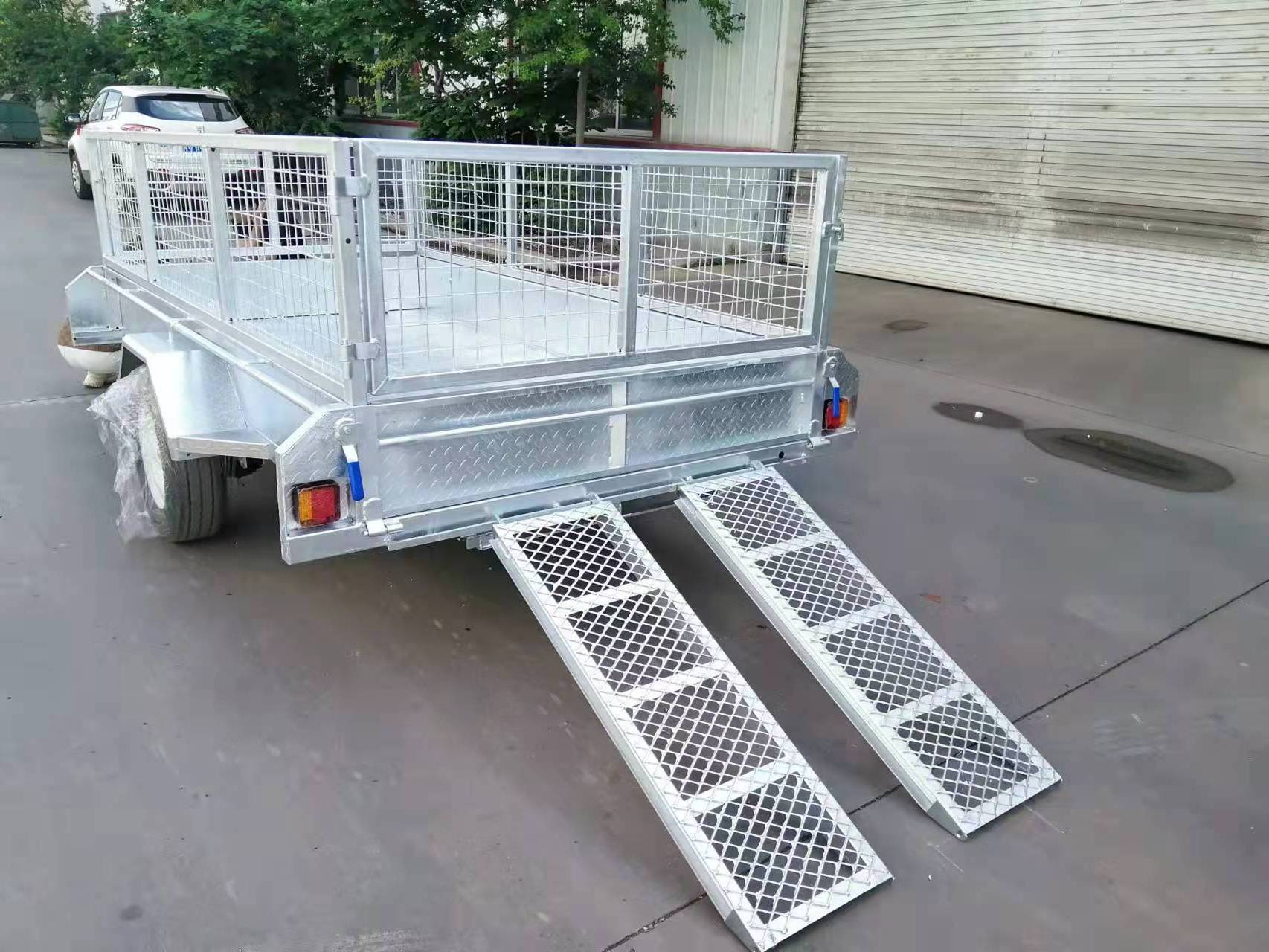 China Factory price trailer mesh cage 6*4 galvanized box trailer farm utility cage trailers