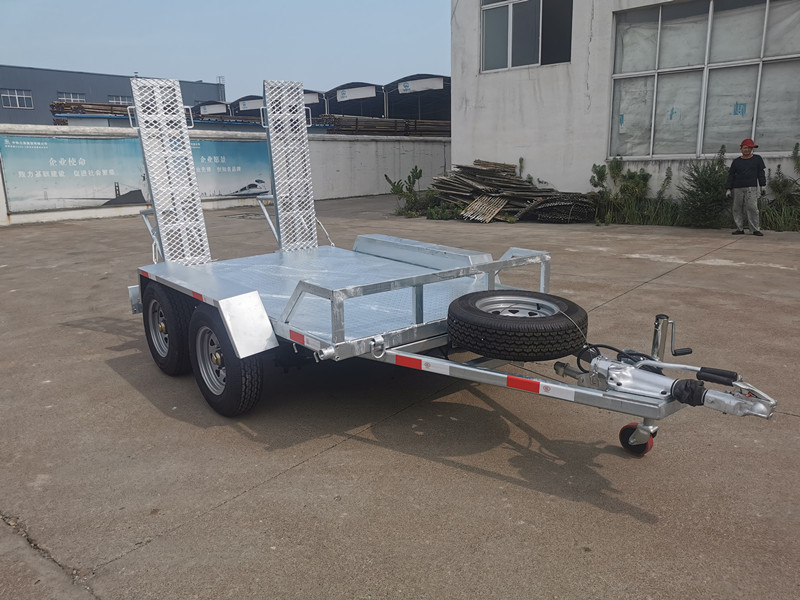 Small Mini Excavator Trailer Tandem Trailer for Excavator Steel Customization Car Trailer Hot Dip Galvanized Finish Double Axle